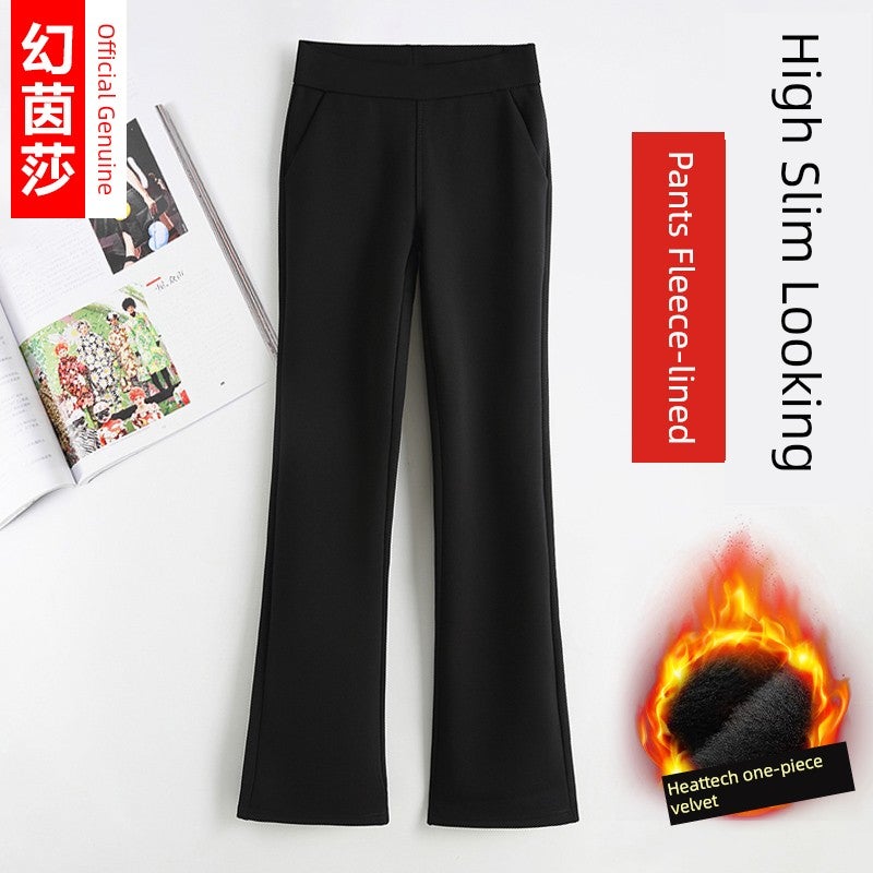 Black flared pants for children's spring and autumn 2025 new short casual suit pants nine-minute mother bell-bottom pants - Image 2