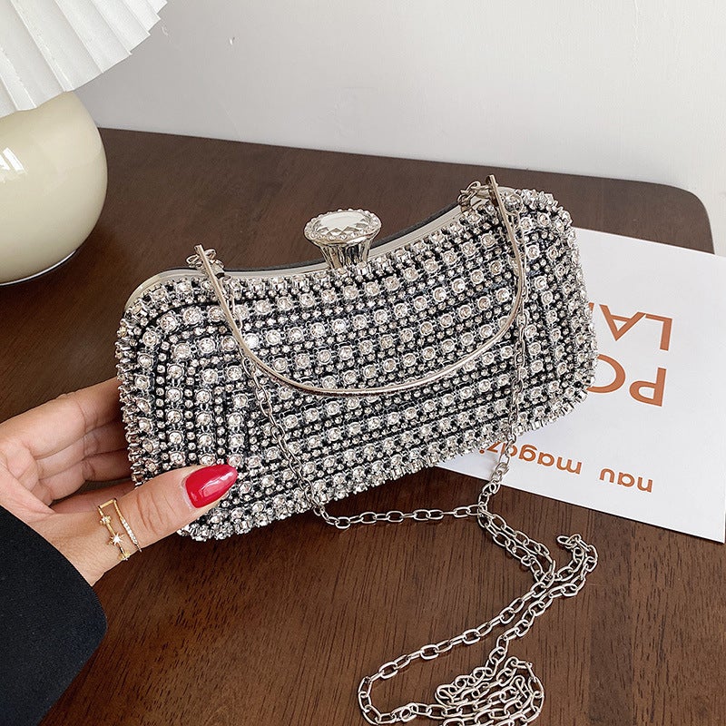 New Diamond-Embedded Banquet Clutch Bag Fashion Socialite Evening Bag Party Small Bag Shiny Women'S Handbag Dress Evening Bag - Image 1
