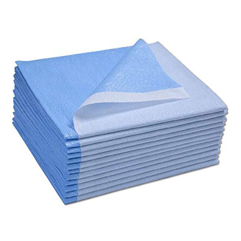 Tidi 356 Avalon Single-Use Medical Equipment Drape, Blue, 40" W x 60" L (Pack of 100) ― Disposable Stretcher Sheet ― Embossed ― 1-Ply Tissue ― Poly Back To Help Prevent Leak-Through ― Medical Supplies - Image 1