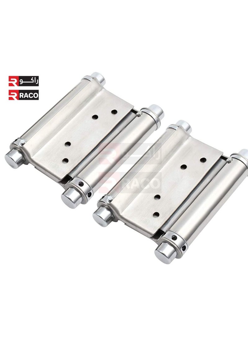 RACO RACO Double Action Spring Door Hinge Self-Closing Automatic Door Hinges, Stainless Steel Door Hinge for Door Cabinet, Restaurant, Kitchen etc Pack of 1Pair - Image 3