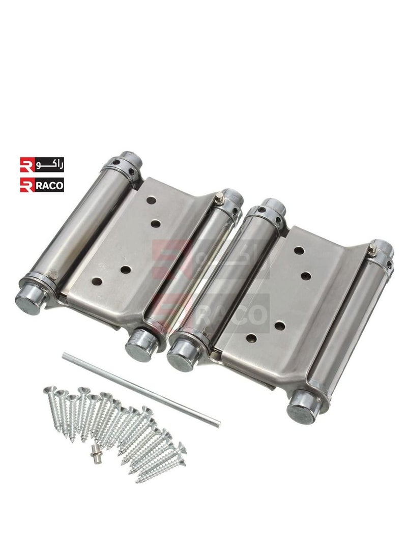 RACO RACO Double Action Spring Door Hinge Self-Closing Automatic Door Hinges, Stainless Steel Door Hinge for Door Cabinet, Restaurant, Kitchen etc Pack of 1Pair - Image 5