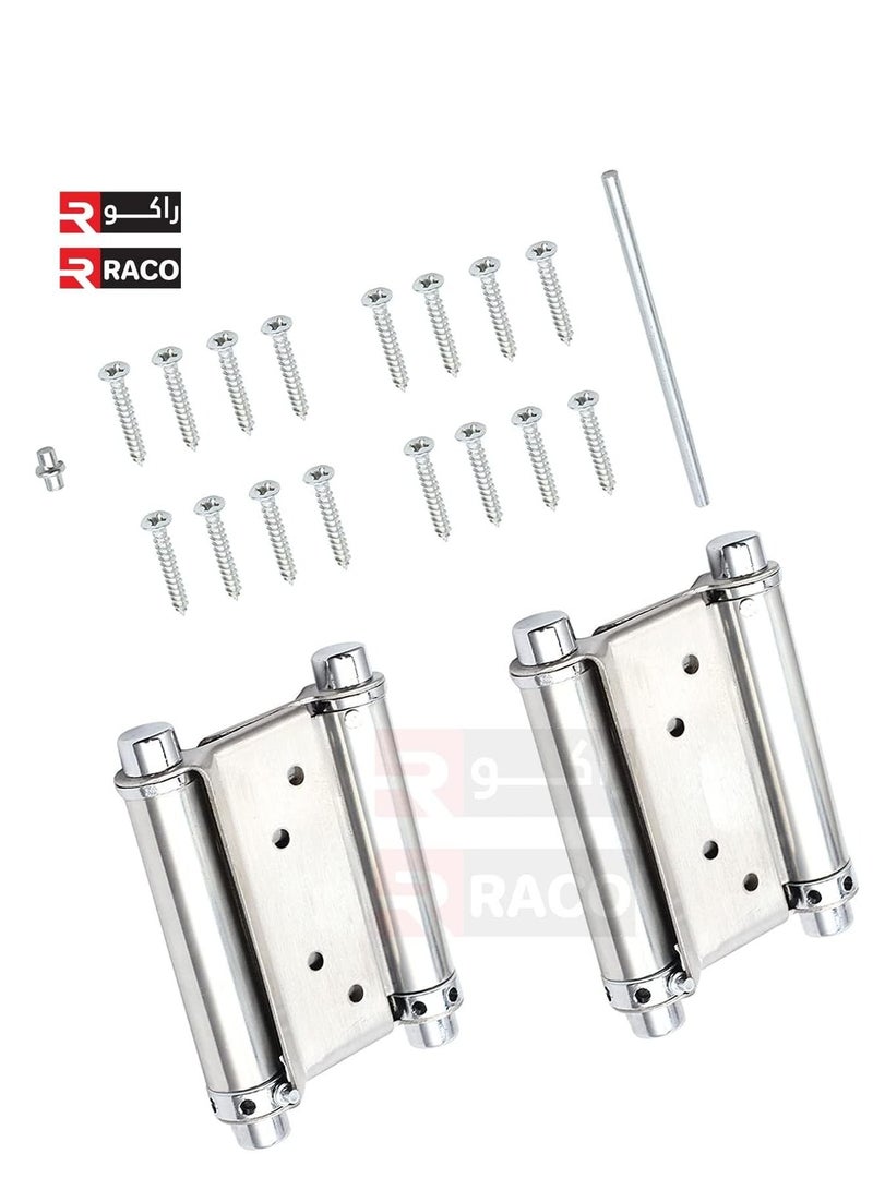 RACO RACO Double Action Spring Door Hinge Self-Closing Automatic Door Hinges, Stainless Steel Door Hinge for Door Cabinet, Restaurant, Kitchen etc Pack of 1Pair - Image 2