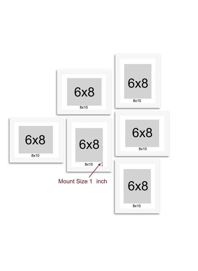 Art Street Painting Mantra Decorative Premium Set of 6 Individual Wall Photo Frame (8" X 10" picture size matted to 6" x 8") - White  - Image 2