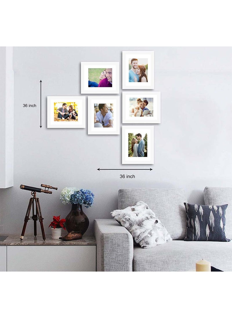 Art Street Painting Mantra Decorative Premium Set of 6 Individual Wall Photo Frame (8" X 10" picture size matted to 6" x 8") - White  - Image 3