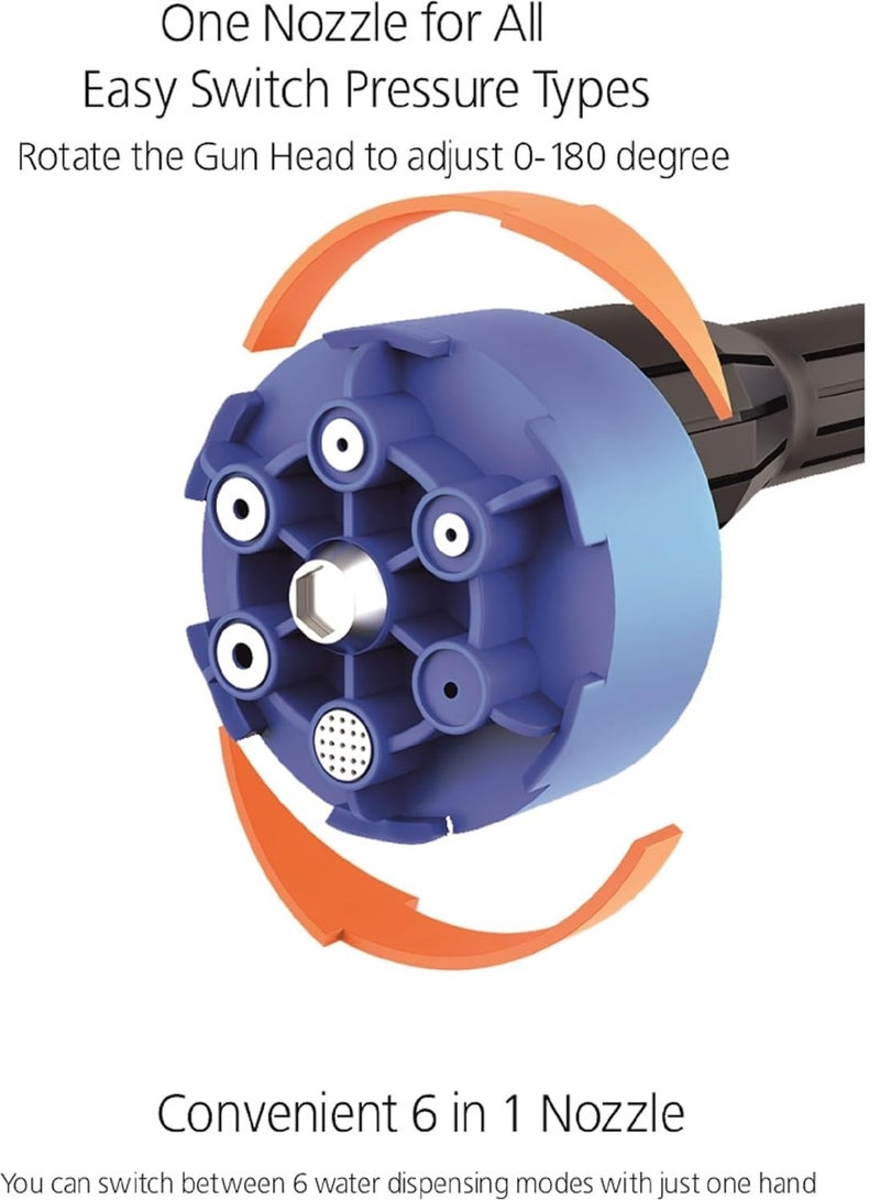 Shrevi Electric Pressure Washer Gun High Pressure Car Cleaner Handheld Power Cleaner Water Gun for Car Wall Floor Window Cleaning 6 in 1 Nozzle car Washer Gun - Image 5