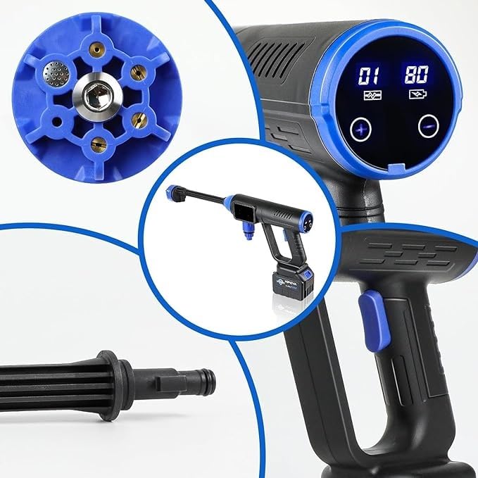 Shrevi Electric Pressure Washer Gun High Pressure Car Cleaner Handheld Power Cleaner Water Gun for Car Wall Floor Window Cleaning 6 in 1 Nozzle car Washer Gun - Image 3