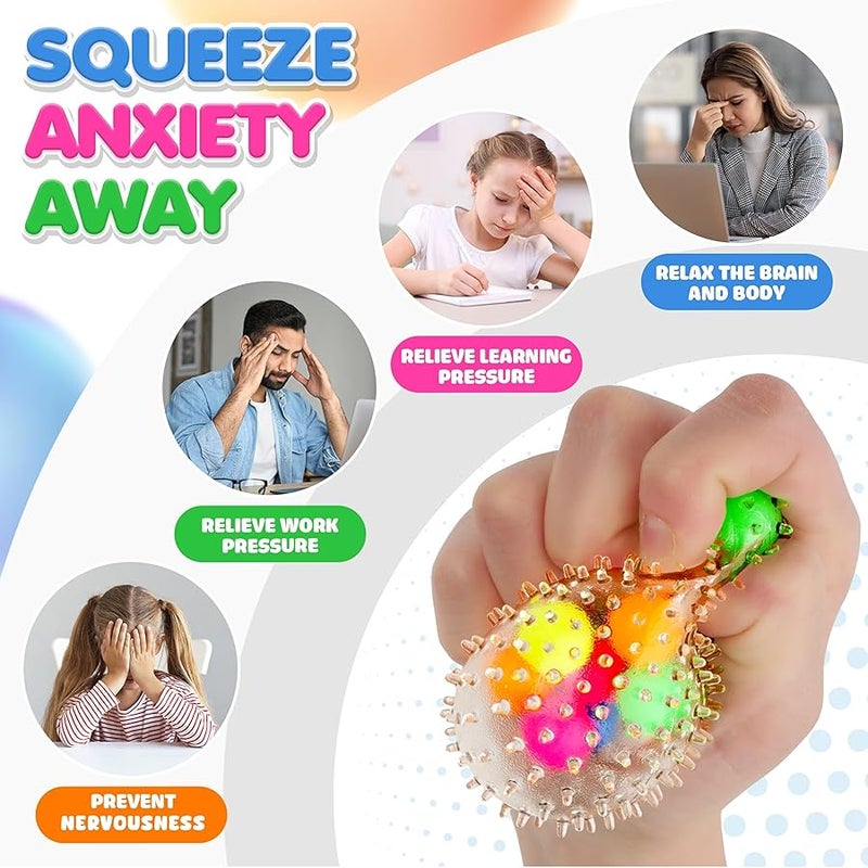 ليموستار 6 Set Squishy Sensory Stress Squeezing Balls forAdults: Best Calming Tool to Relieve Anxiety, Vent Mood and Improve Focus, Easter Basket Stuffers for Kids, Goodie Bag Stuffers - Image 2