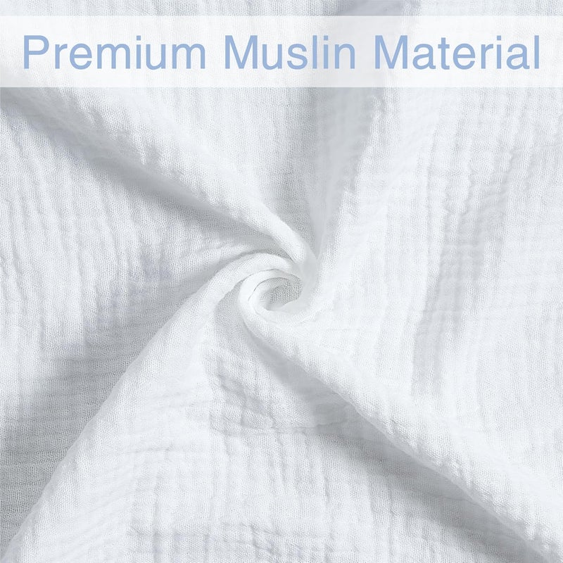 Meracorallo Muslin Swaddle Blanket 100 Cotton Receiving Blanket Soft and Breathable Swaddle Wrap for Baby Boys and Girls White - Image 5