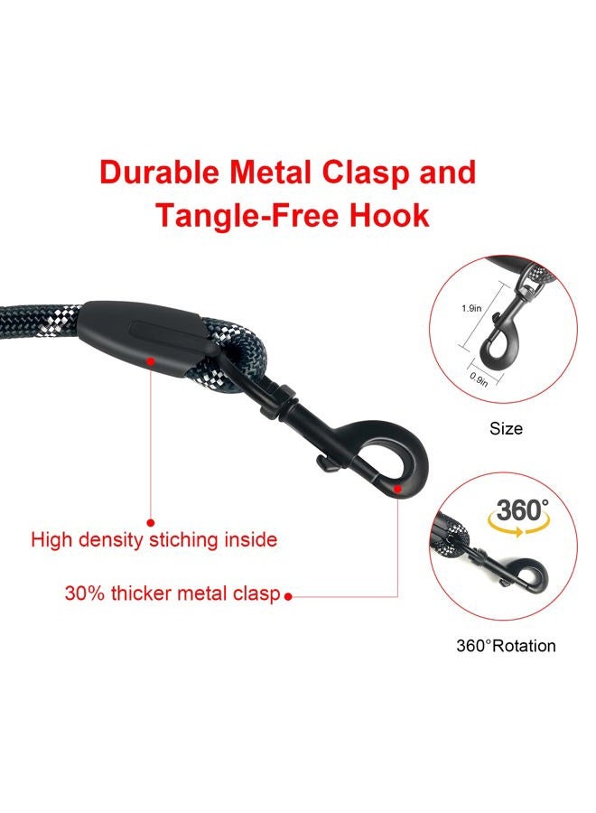Beastron 5FT Heavy Duty Dog Leash with Comfortable Padded Handle and Highly Reflective Threads for Medium and Large Dog's, Black - Image 4