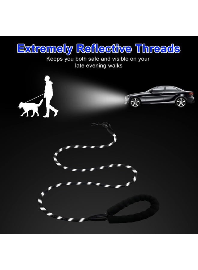 Beastron 5FT Heavy Duty Dog Leash with Comfortable Padded Handle and Highly Reflective Threads for Medium and Large Dog's, Black - Image 5
