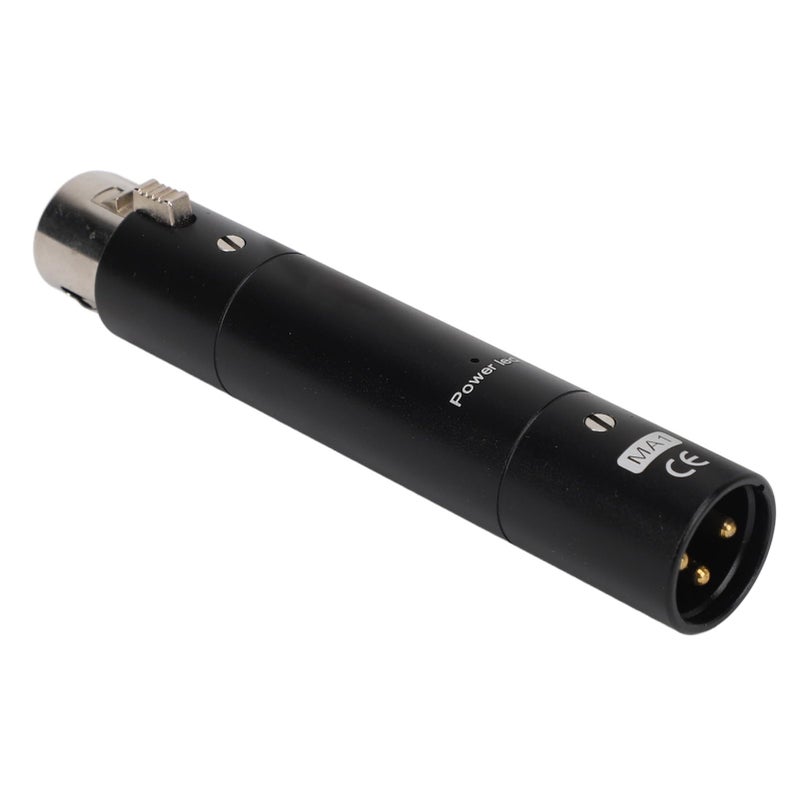 Inline Microphone Preamp 28dB Gain XLR 3 Pin Connector For Studio Recording Live Streaming Black - Image 2