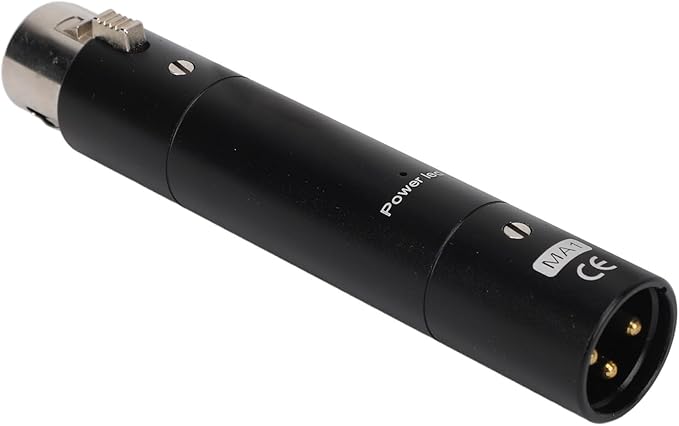 Inline Microphone Preamp 28dB Gain XLR 3 Pin Connector For Studio Recording Live Streaming Black - Image 1