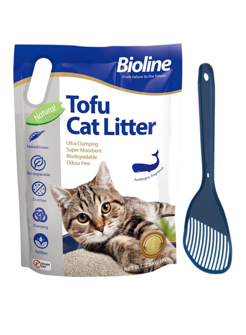 Bioline Combo Offer-Bioline Tofu Cat Litter 7L - Aquatic Bloom Fragrance+Moderna Cat Litter Scoop - Image 1