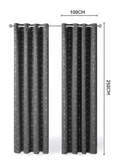 LEOKOR 2 Panels Decorative Diamond Foil Printed Thermal Insulated Privacy Protection Room Darkening Curtains 100*250CM  - Image 4