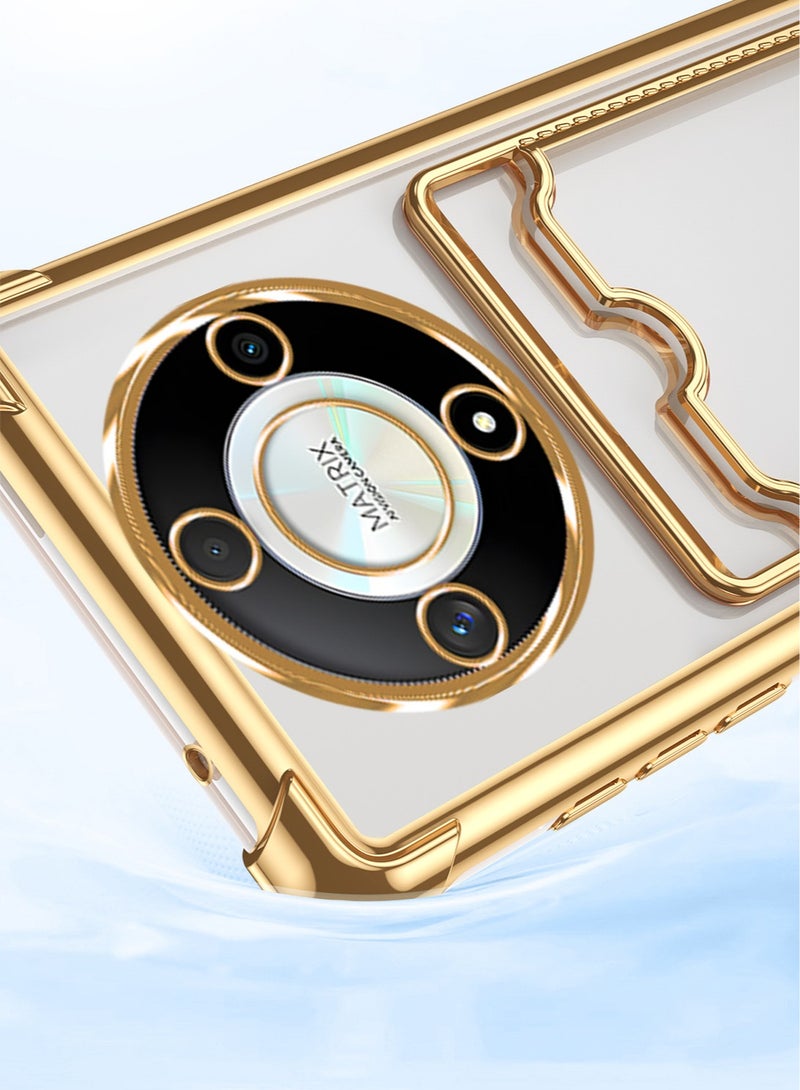 غطاء شفاف رفيع لهونور X9C/X60PRO/MAGIC7 لايت - بحامل بطاقات، طلاء TPU ناعم مقاوم للاصفرار والخدوش، غطاء واقي شفاف. - Image 2