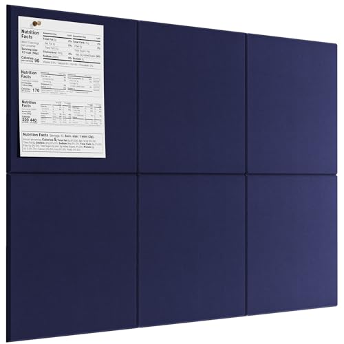 MaxGear Large Cork Board for Wall 36 x 24 Dark Blue Bulletin Board 6 Pack Felt Wall Tiles with Pushpins Cork Boards for Office Pin Board Tack Board Cork Boards - Image 1