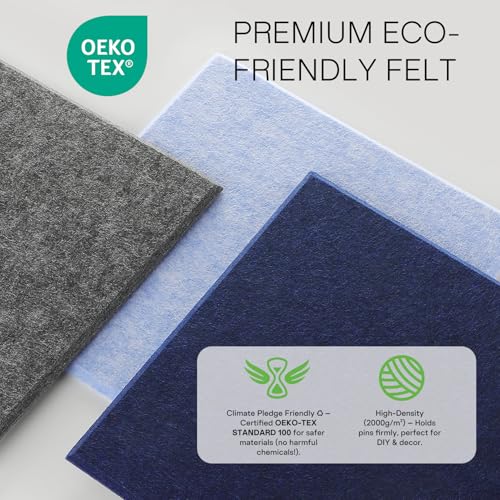 MaxGear Large Cork Board for Wall 36 x 24 Dark Blue Bulletin Board 6 Pack Felt Wall Tiles with Pushpins Cork Boards for Office Pin Board Tack Board Cork Boards - Image 3