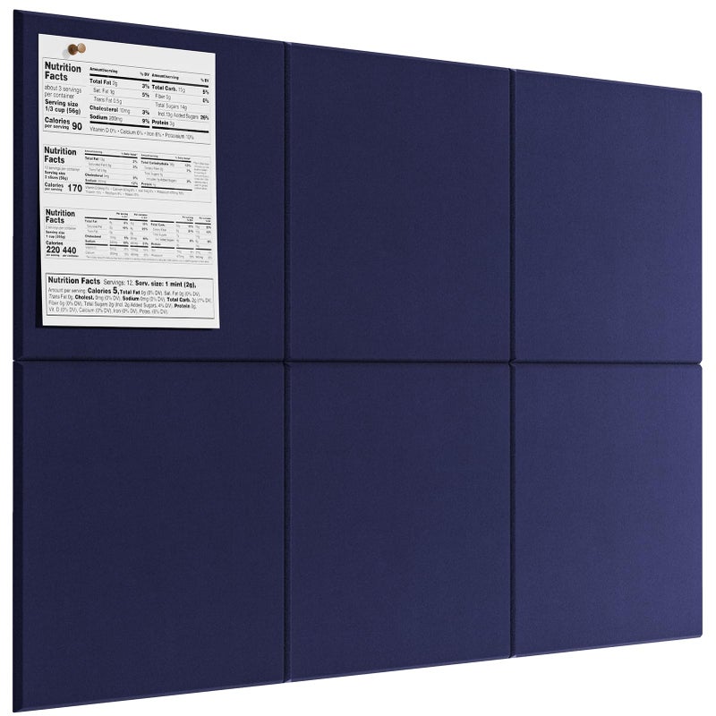 MaxGear Large Cork Board for Wall 36 x 24 Dark Blue Bulletin Board 6 Pack Felt Wall Tiles with Pushpins Cork Boards for Office Pin Board Tack Board Cork Boards - Image 2
