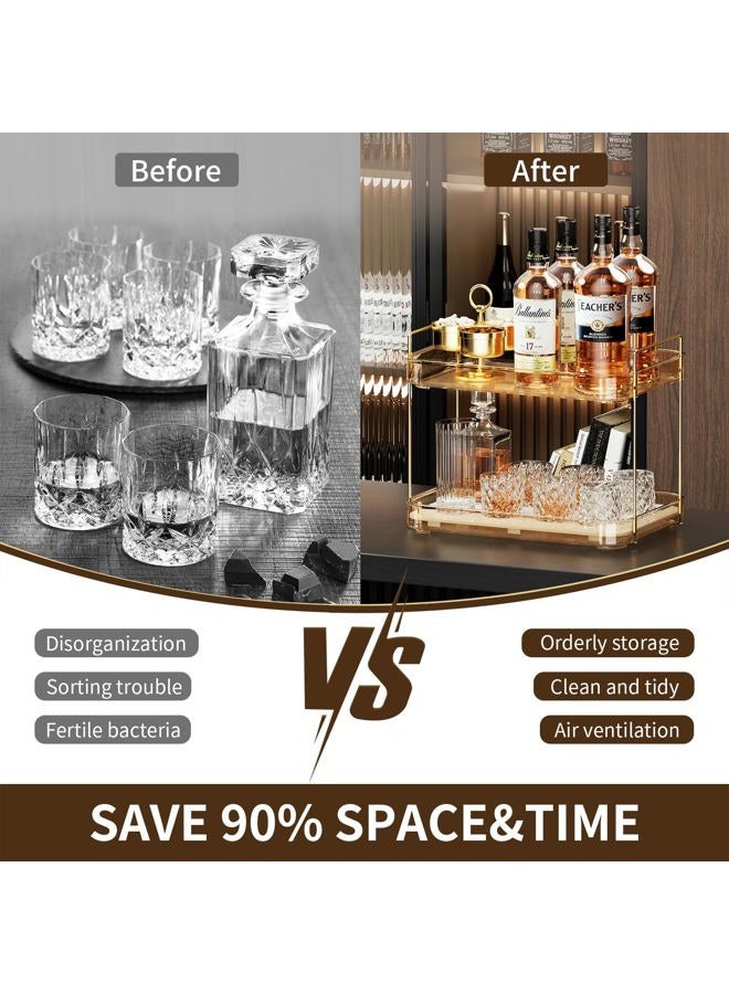 Seoneiro Whiskey Glass Holder, Coffee Cup Food Tray, Bathroom Counter Organizer, Dresser-Cosmetic-Skin Care Organizer, Kitchen Spice Rack. - Image 2