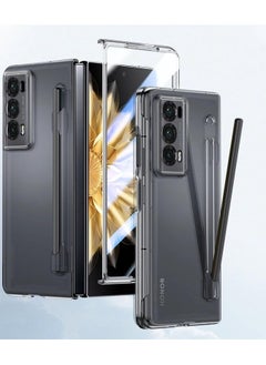 Honor Magic V2 2023 Case with Stylus Pen,Pen Holder Cover Anti-Scratches Ultra Thin Case with Built-in Screen Protector for Honor Magic V2