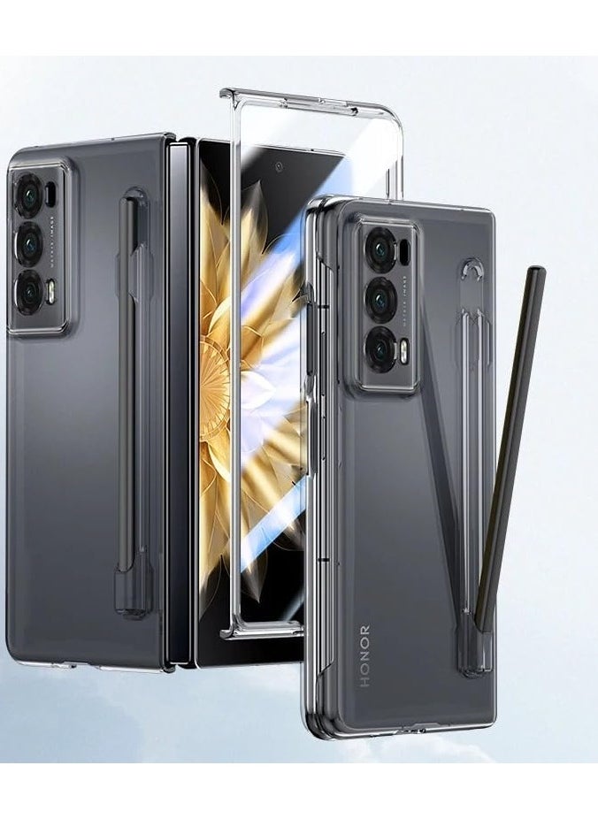 General - Honor Magic V2 2023 Case with Stylus Pen,Pen Holder Cover Anti-Scratches Ultra Thin Case with Built-in Screen Protector for Honor Magic V2 - Image 1