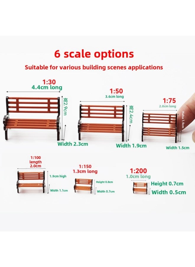 Miniature Park Bench Square Patio Chair Model Building Community Ring Art Material Colorful DIY Architectural Model Plastic-Color:1:50  - Image 3