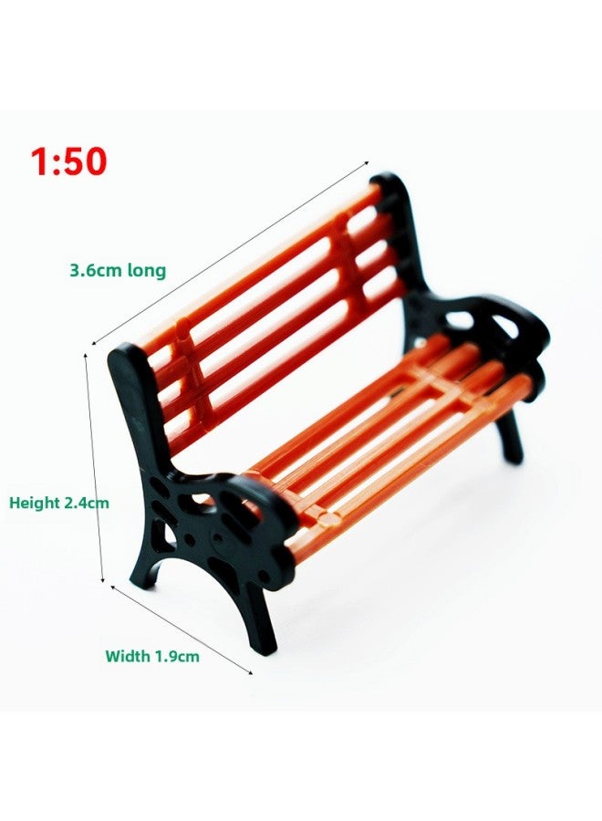 Miniature Park Bench Square Patio Chair Model Building Community Ring Art Material Colorful DIY Architectural Model Plastic-Color:1:50  - Image 1