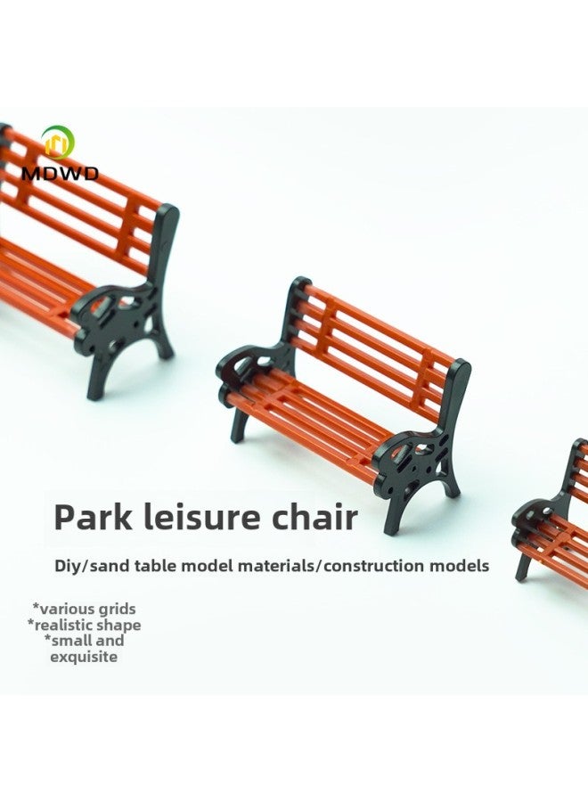 Miniature Park Bench Square Patio Chair Model Building Community Ring Art Material Colorful DIY Architectural Model Plastic-Color:1:50  - Image 2