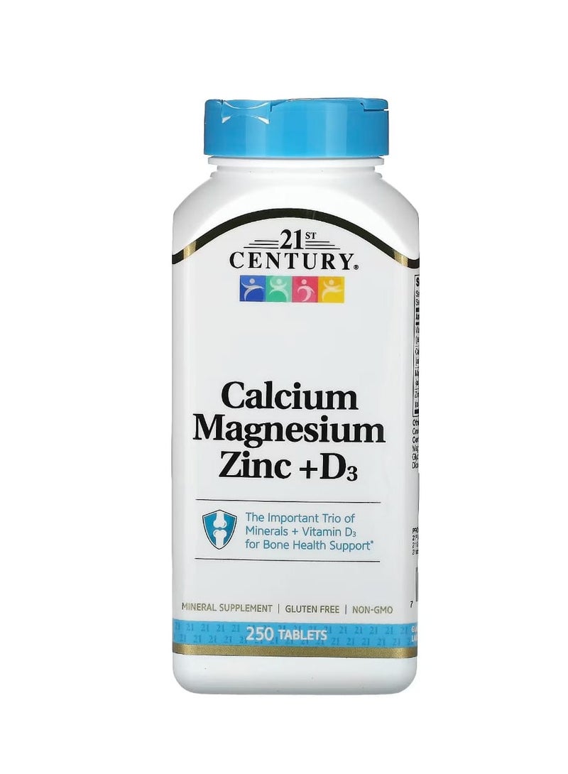 القرن الحادي والعشرون القرن الحادي والعشرين الكالسيوم والمغنيسيوم والزنك + D3 250 قرصًا - Image 1