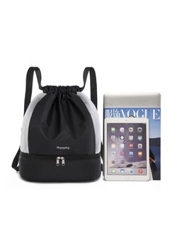 Generic Drawstring Gym Bag Drawstring Backpack Sports Gym Bag Swimming Bag Waterproof Gym Backpack String Sports Bag Swim String Backpack  - Image 4