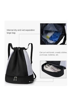 Generic Drawstring Gym Bag Drawstring Backpack Sports Gym Bag Swimming Bag Waterproof Gym Backpack String Sports Bag Swim String Backpack  - Image 3