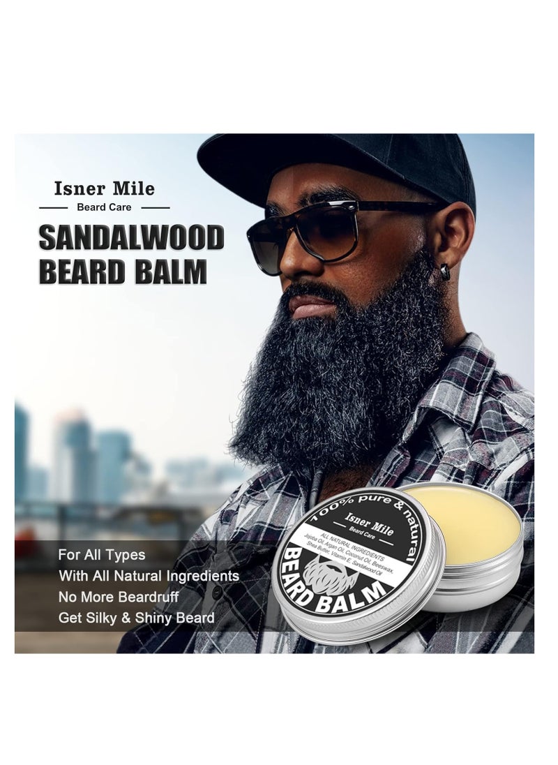 isner mile - Isner Mile Beard Kit for Men, Grooming & Trimming Tool Complete Set with Shampoo Wash, Beard Care Oil, Balm, Brush, Comb, Scissors & Storage Bag, Birthday Gifts for Him Men Dad Father Boyfriend - Image 1