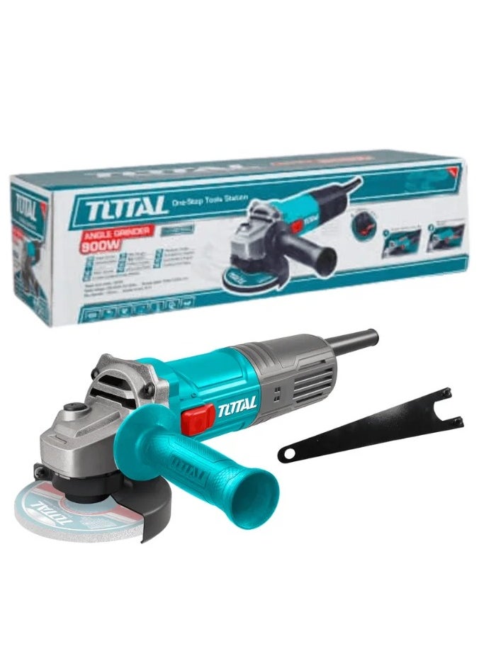 TOTAL Total 900W Angle Grinder, 125mm Disc, 12000RPM – Powerful Grinding Tool with Auxiliary Handle for Metal, Stone, and Concrete – TG10912556  - Image 1