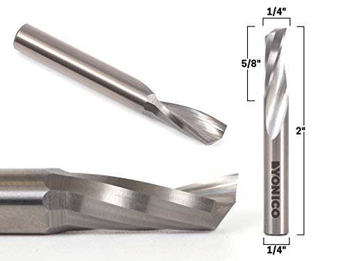 YONICO Solid Carbide Single Flute Upcut End Mill Router Bits CNC Spiral O Flute 1/4-Inch Diameter 1/4-Inch Shank 31013-SC - Image 4
