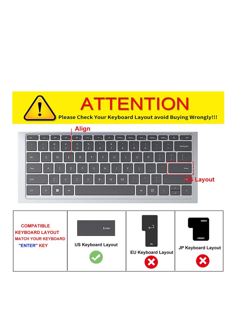 1Pack Keyboard Cover Ultra Thin for Microsoft Surface Laptop 6(2024) 5 4 3 13.5 & 15 2022-2019 Release, Surface Laptop Keyboard Protector Skin -US Layout