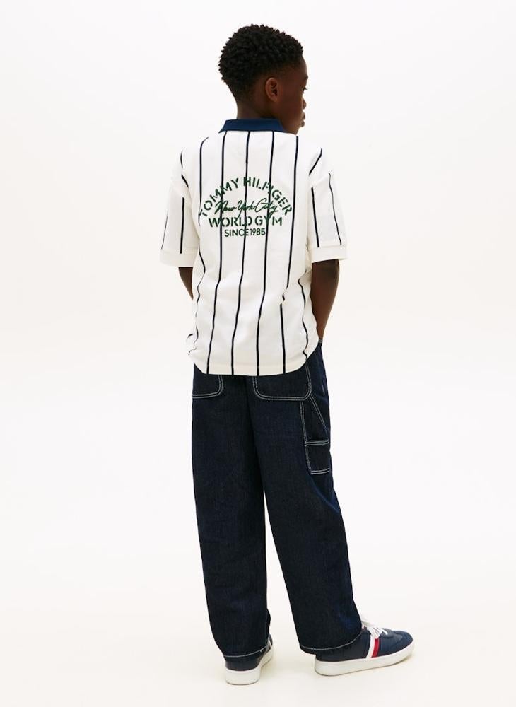 TOMMY HILFIGER Contrast Collar Embroidery Pique Polo Shirt - Image 2
