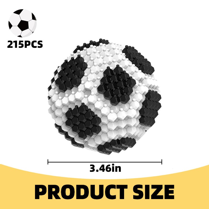 KADELE Fun Soccer Building Set 215PCS, Extremely Challenging STEM Building Blocks Decor for Adults Kids, Micro 3D Educational Toys for Boys Girls Ages 14 and Above - Image 2