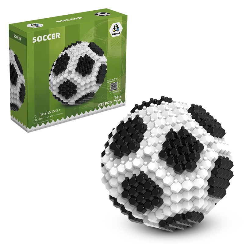 KADELE Fun Soccer Building Set 215PCS, Extremely Challenging STEM Building Blocks Decor for Adults Kids, Micro 3D Educational Toys for Boys Girls Ages 14 and Above - Image 1