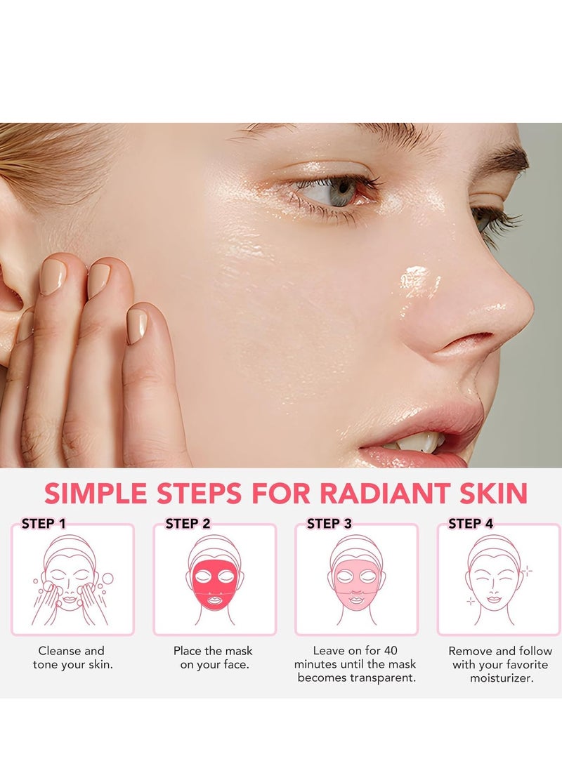 IKZEE Hydrating Collagen Face Masks, Bio-Collagen Real Deep Collagen Overnight Mask with Low Molecular Weight Collagen for Lifting, Firming, Moisturizing, Elasticity Improvement (4 Sheets Per Box) - Image 3