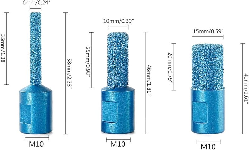 100 أداة نحت لطاحونة الزاوية مجموعة رؤوس طحن من 3 قطع للتلميع الصلب الهش - Image 5