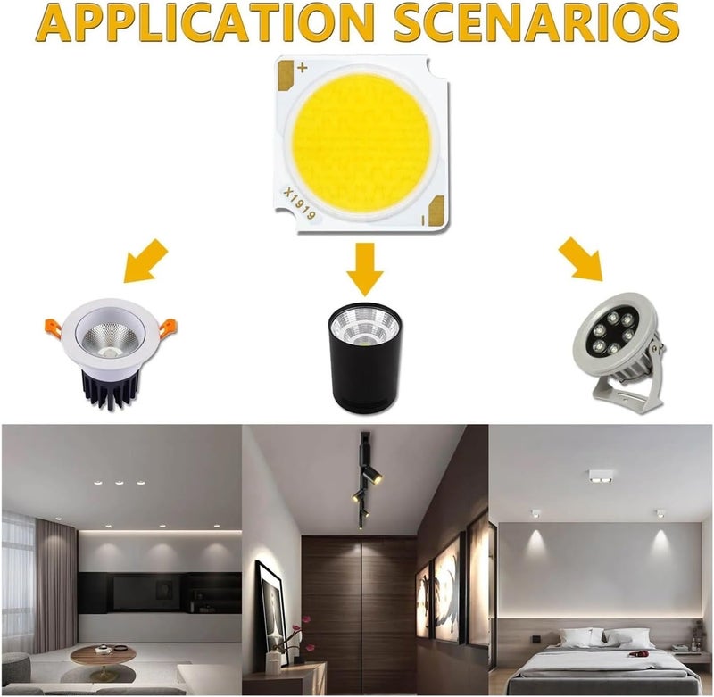 2pcs LED COB Bridgelux Chip 12W 18W 24W 30W 36W 42W 19 * 19mm DC36-39V LED RA97 Track Lamp Downlight Light Source Accessory(Warm White 3000K,36W) - Image 5