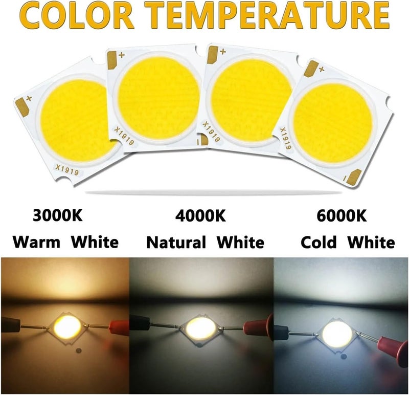 2pcs LED COB Bridgelux Chip 12W 18W 24W 30W 36W 42W 19 * 19mm DC36-39V LED RA97 Track Lamp Downlight Light Source Accessory(Warm White 3000K,36W) - Image 4