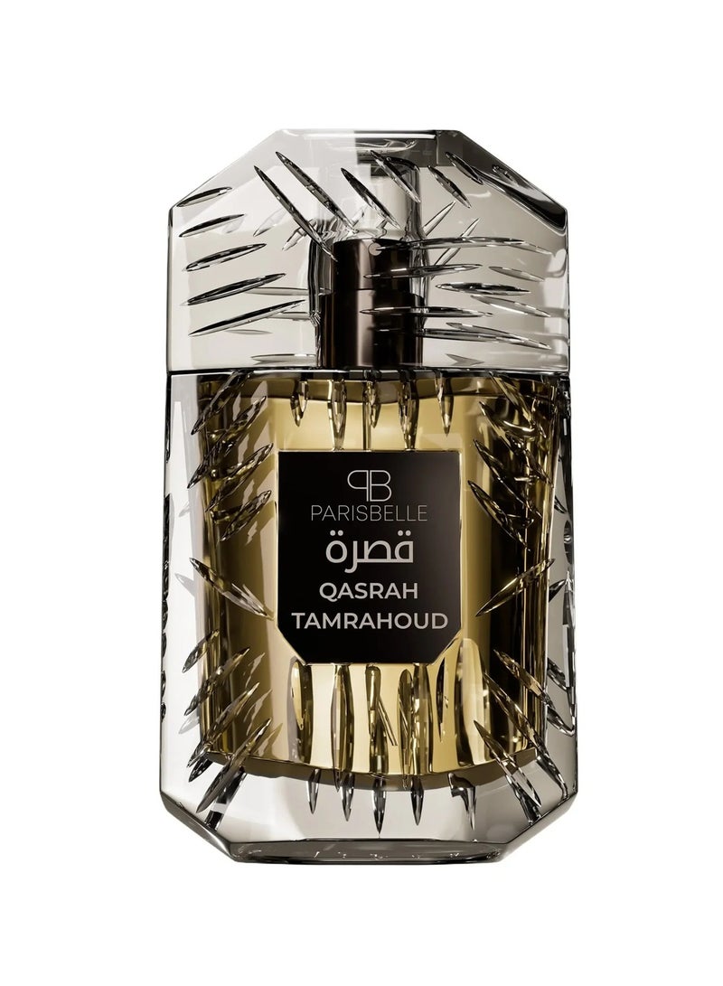 Parisbelle Qasrah TAMRAHOUD Eau de Parfum Unisex 100ml | Long Lasting Exotic Oriental Woody Fragrance | Passion Fruit Saffron Turkish Rose Oud Leather Amber Vanilla Luxury Perfume for Men & Women - Image 2