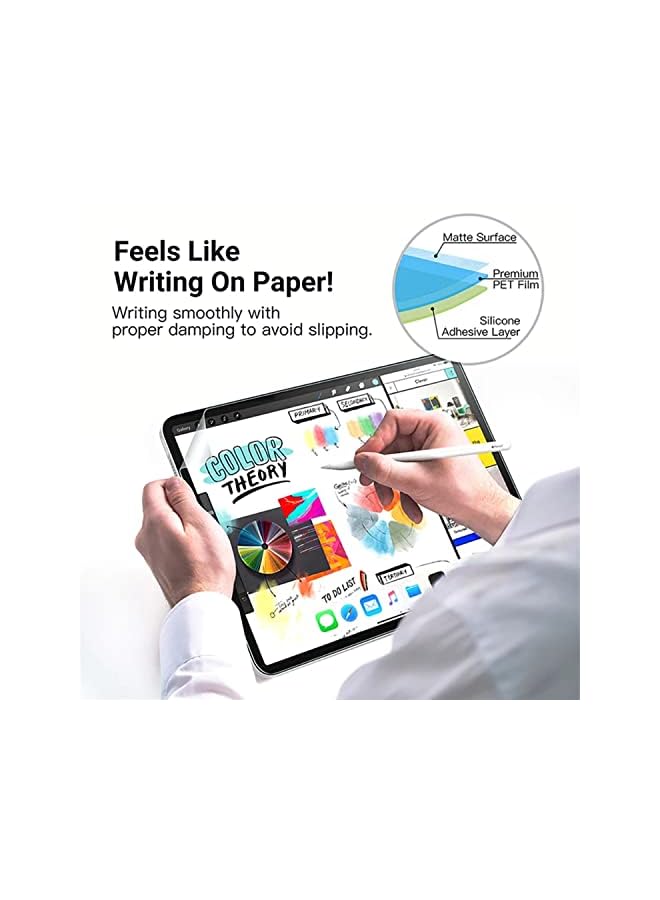 PROMASS (2Pcs) Lukione Paper-Feel Screen Protector Compatible with iPad 9th Gen (2021)/iPad 8th Gen (2020)/iPad 7th Gen (2019)/iPad Air 3 (2019) Anti-Glare Matte PET Film - Image 4