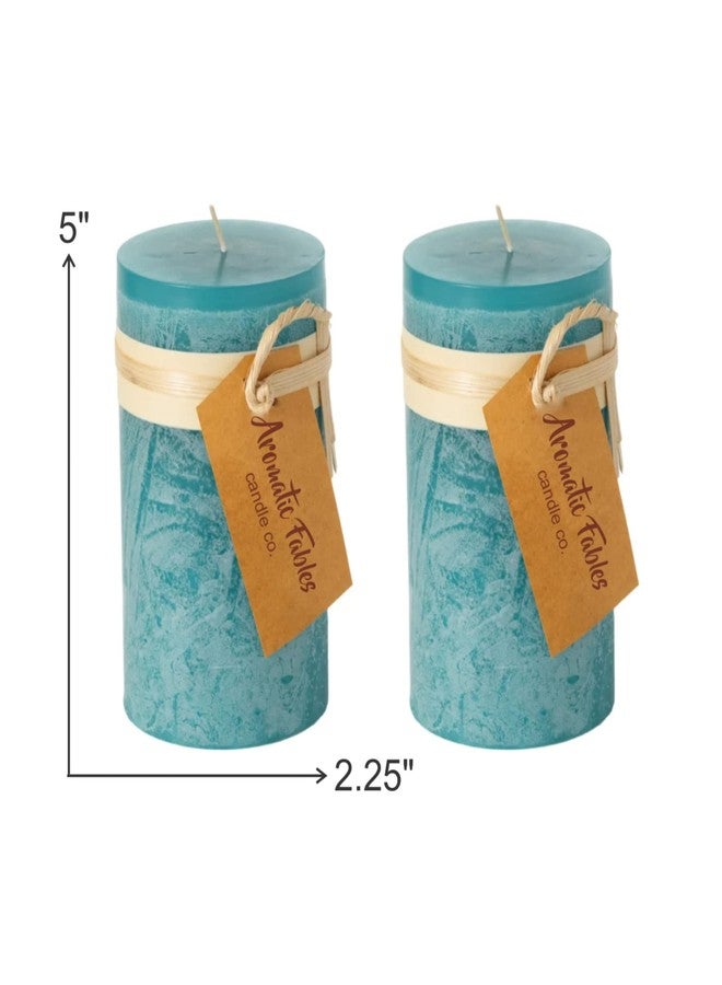 FIRSTROW First Row Aromatic Fables Scented Set of 2 Rustic Texture Pillar Candle 5 inch Set | Decorative Rustic Candles Natural Set Ideal for Wedding, Home Decor and Gifting (Pineapple) - Image 5