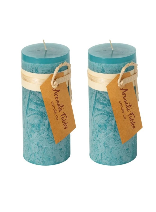 FIRSTROW First Row Aromatic Fables Scented Set of 2 Rustic Texture Pillar Candle 5 inch Set | Decorative Rustic Candles Natural Set Ideal for Wedding, Home Decor and Gifting (Pineapple) - Image 2