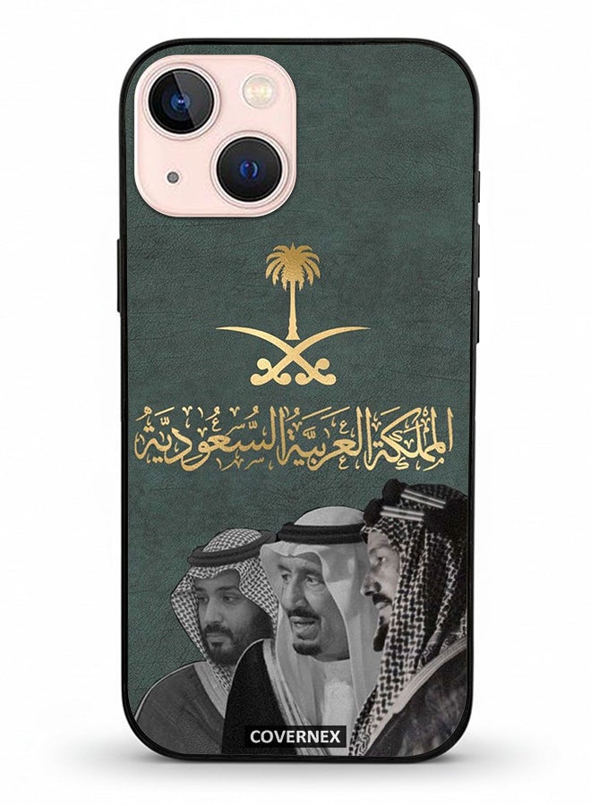 Covernex غطاء حماية لهاتف آبل آيفون 13 ميني مطبوع يتميز بالمؤسسين والقادة مع الشعار السعودي - Image 2