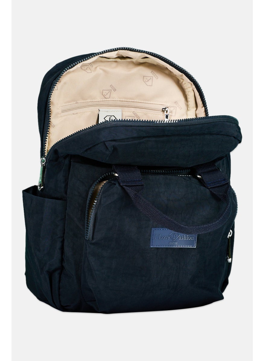 I Love Fashion Women Brand Logo Backpack 27 L x 36 H x 10 W cm, Navy  - Image 3