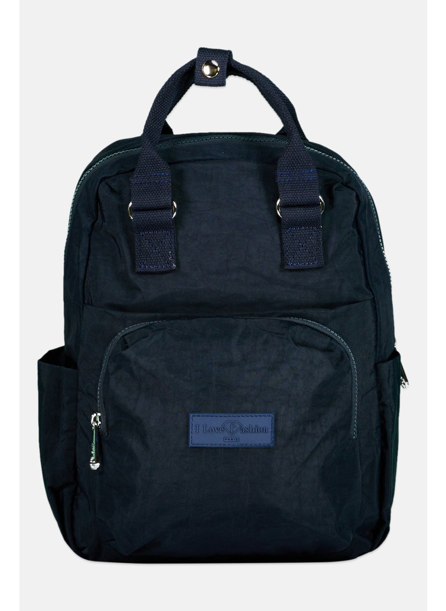 I Love Fashion Women Brand Logo Backpack 27 L x 36 H x 10 W cm, Navy  - Image 1