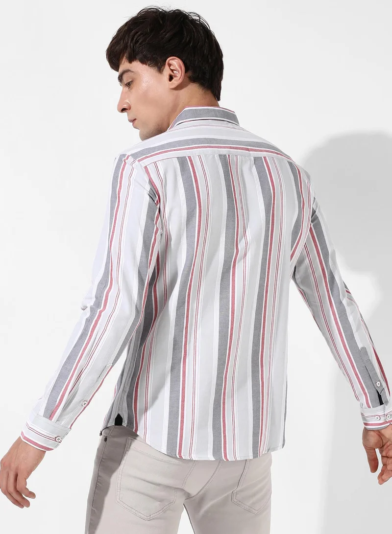 CAHOOT  Men's Multitrack Striped Button Up Shirt for Men | Best Price UAE